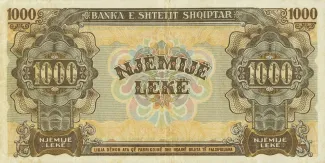 Albania 1.000 Lekë, 1947 reverse