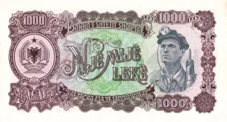 Albania 1.000 Lekë, 1949-1957 reverse
