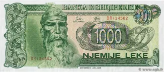 Albania 1.000 Lekë, 1992-1996 obverse