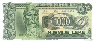 Albania 1.000 Lekë, 1994 obverse