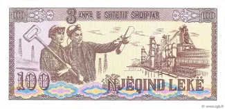 Albania 100 Lekë, 1991 obverse