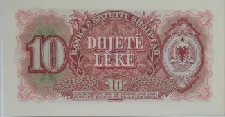 Albania 10 Lekë, 1949-1957 reverse