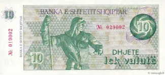 Albania 10 Lek, 1992 obverse