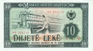 Albania 10 Lekë, 1964-1976 obverse