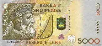 Albania 5.000 Lekë, 1996 obverse