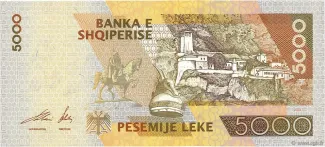 Albania 5.000 Lekë, 2001 reverse