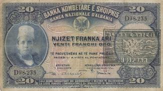 Albania 20 Franga, 1945 - Prefix A-E obverse