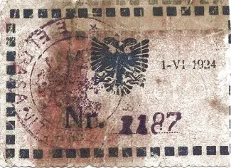 Albanian notgeld 0.1 . Franga Argjent, 1924-1925 obverse