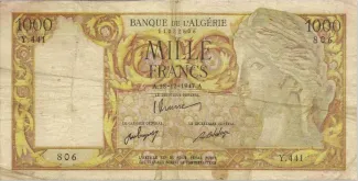 Algeria 1.000 Francs, 1946-1947 obverse