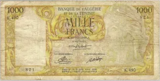 Algeria 1.000 Francs, 1949-1958 obverse