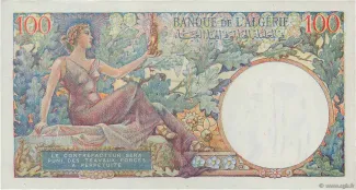 Algeria 100 Francs, 1945 P-115 reverse