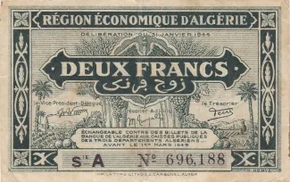 Algeria 2 Francs 1st., 1944 obverse