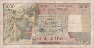 Algeria 5.000 Francs, 1949-1956 obverse