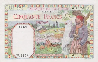 Algeria 50 Francs, 1938-1945 obverse