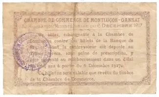 French notgeld 50 Centimes, 1917 reverse