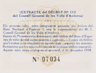 Andorra 50 Cèntims 2nd, 1936 reverse