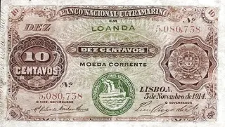 Angola 10 Centavos, 1914 obverse