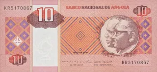 Angola 10 Kwanzas, 1999-2011 obverse