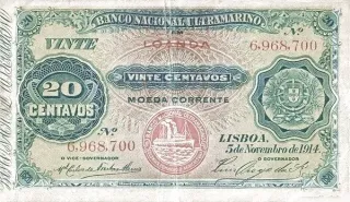 Angola 20 Centavos, 1914 obverse
