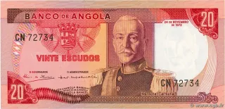 Angola 20 Escudos, 1972 obverse