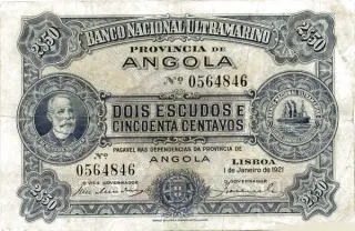 Angola 2 ½ Escudos, 1921 obverse