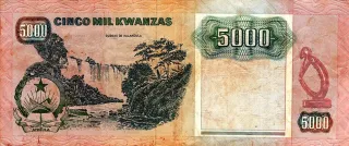 Angola 5.000 Kwanzas, 1991 reverse