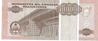Angola 500 Kwanzas Reajustados, 1995 reverse