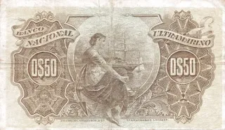 Angola 50 Centavos, 1914 reverse