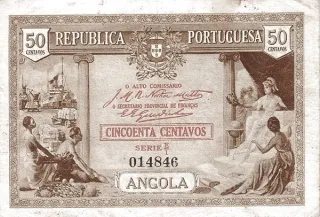 Angola 50 Centavos, 1923 obverse