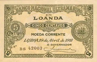 Angola 5 Centavos, 1918 obverse