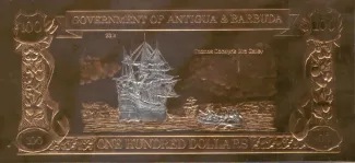 Antigua and Barbuda 100 Dollars, 1981 obverse