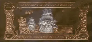 Antigua and Barbuda 100 Dollars, 1981 obverse
