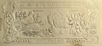 Antigua and Barbuda 30 Dollars, 1981 reverse