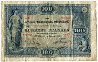 Appenzell 100 Francs, 1901 obverse