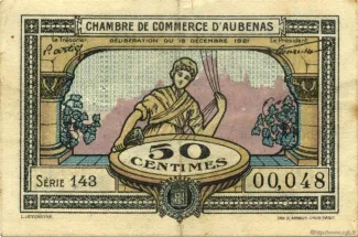 French notgeld 50 Centimes, 1921 obverse