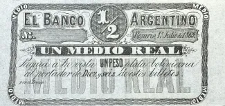 Argentina 0.5 Real, 1869 obverse