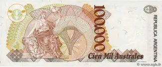 Argentina 100.000 Australes, 1991 reverse
