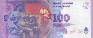 Argentina 100 Pesos 60th, 2012-2013 P-358 reverse