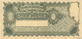 Argentina 100 Pesos, 1908-1932 reverse