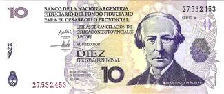 Argentina 10 Pesos, 2001 obverse