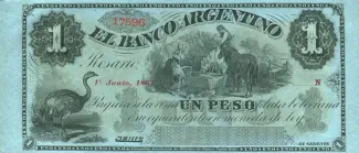 Argentina 1 Peso, 1866-1868 obverse
