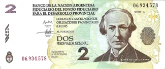 Argentina 2 Pesos, 2001 obverse