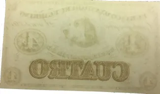 Argentina 4 Reales, 1869 reverse