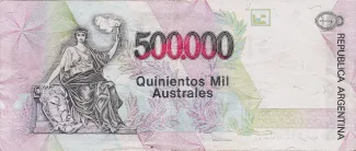 Argentina 500.000 Australes, 1990-1991 reverse