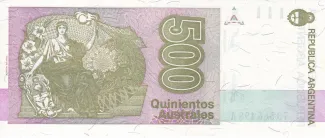 Argentina 500 Australes, 1988-1990 reverse