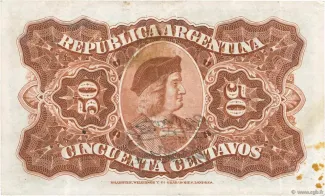 Argentina 50 Centavos, 1895-1897 reverse