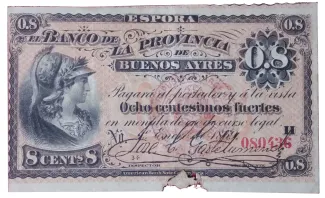 Argentina 8 Centésimos, 1869 obverse