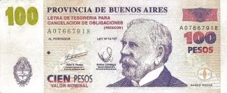 Argentine provinces 100 Pesos, 2001-2002 obverse