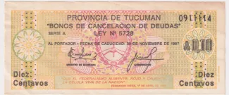 Argentine provinces 10 Centavos, 1986 image