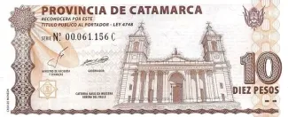 Argentine provinces 10 Pesos, 1993-1998 obverse